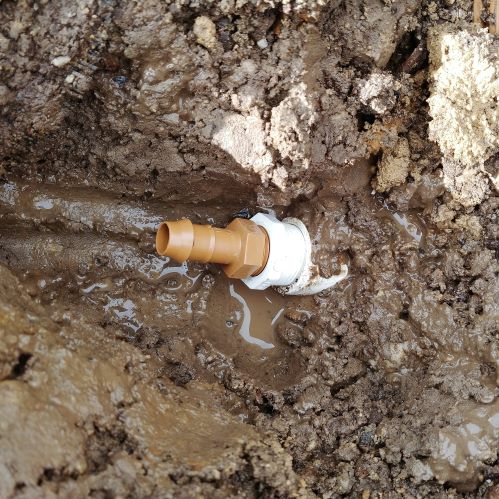 Thread the new male adapter into the existing threads