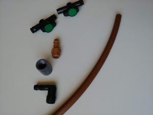 Essential parts for 1/2 inch drip line installation