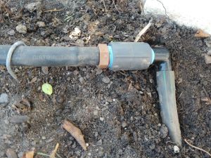 Black 1/2 inch drip supply line example