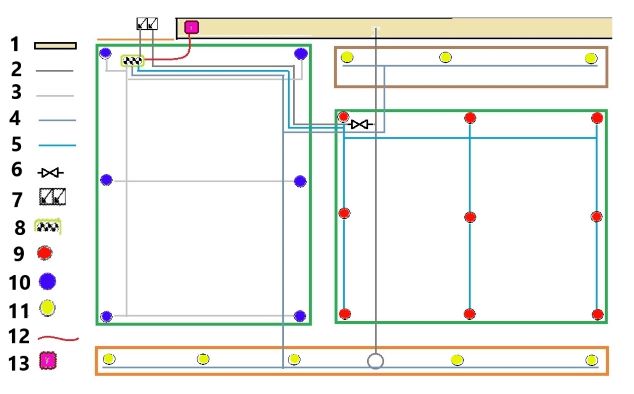 Detailed sprinkler system layout example for a residential property