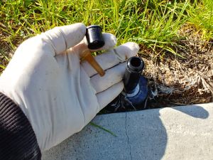 Removing the old sprinkler nozzle