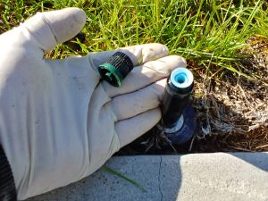 Inserting the nozzle basket or prefilter