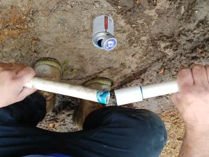 Bending and gluing the Sprinkler PVC pipe