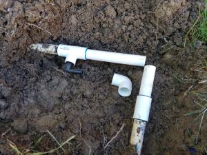 Further assembly of PVC fittings for the repair